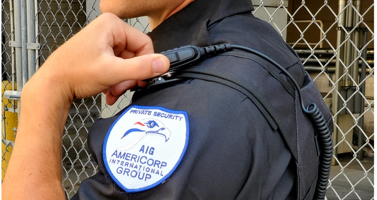 AIG Security officer conducting a fire watch round