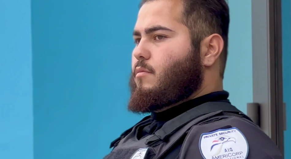 Licensed armed AIG Security officer in uniform