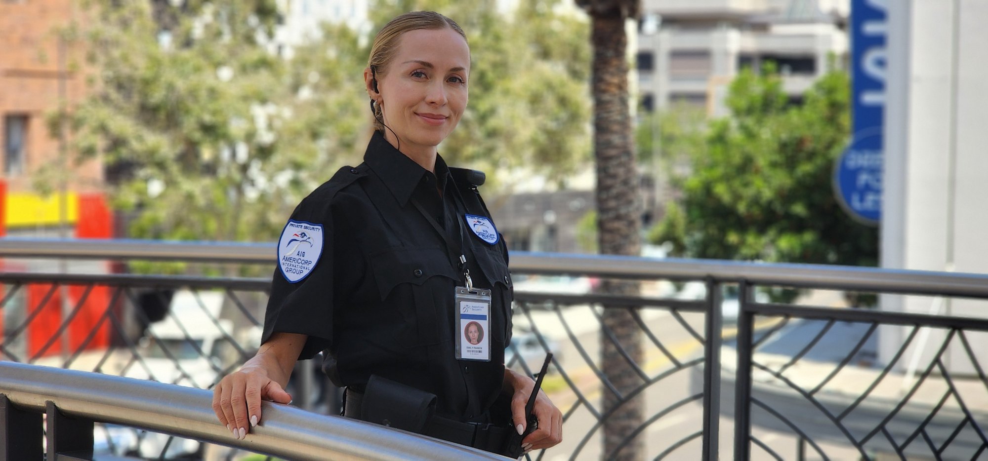 AIG Security officer on duty in Pasadena